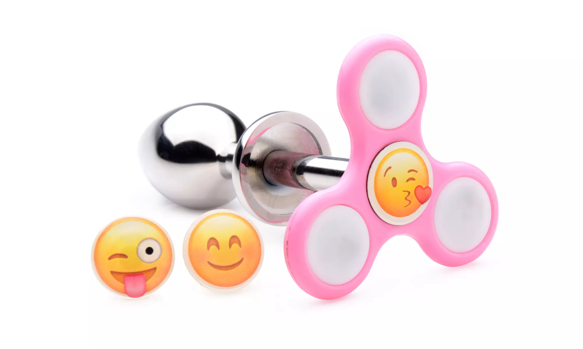 Light Up Emoji Fidget Spinner Anal Plug - Second Medium