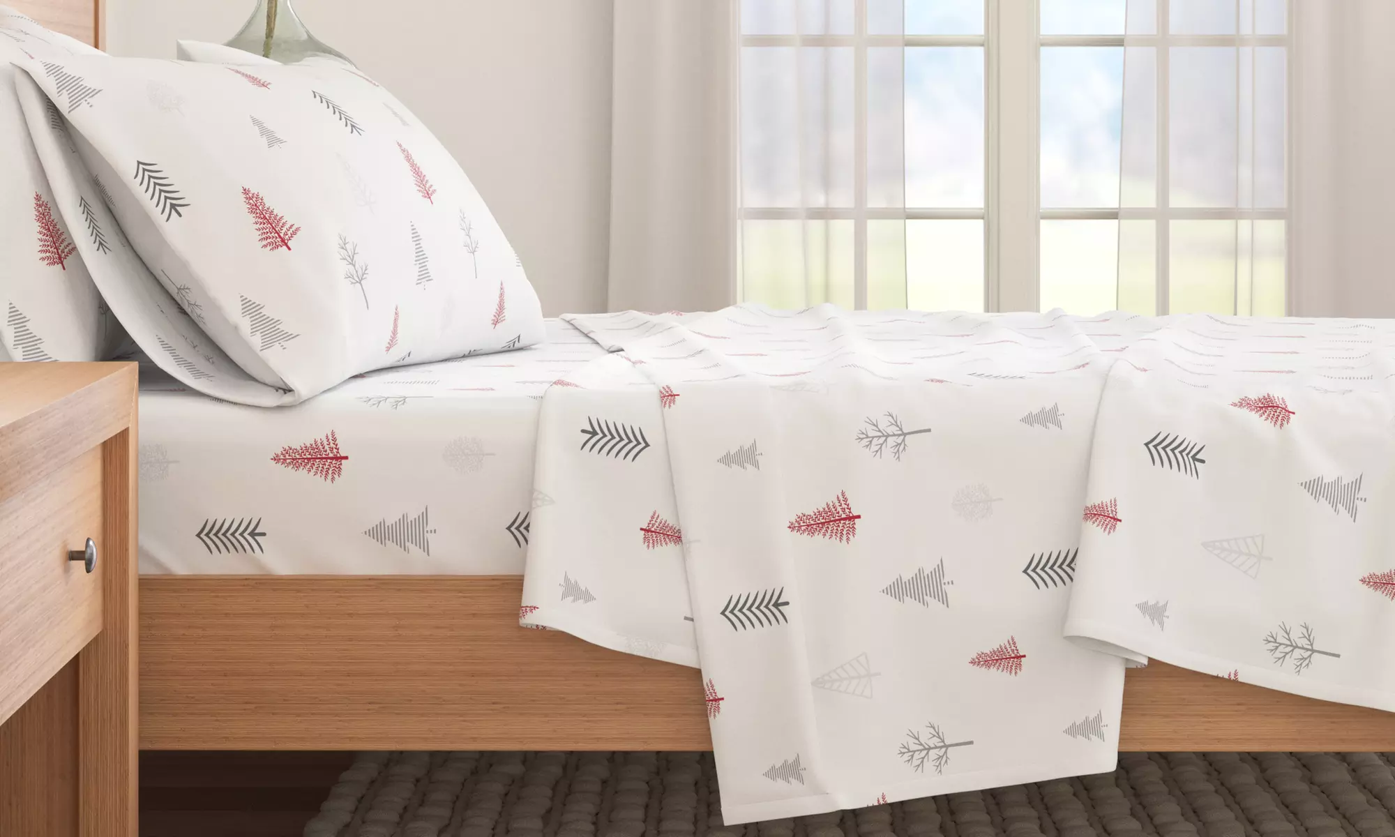 Turkish Cotton Winter-Theme Flannel Sheets Set