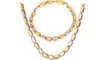 Gold Color Unisex Chain Necklace Bracelet Party Jewelry Set