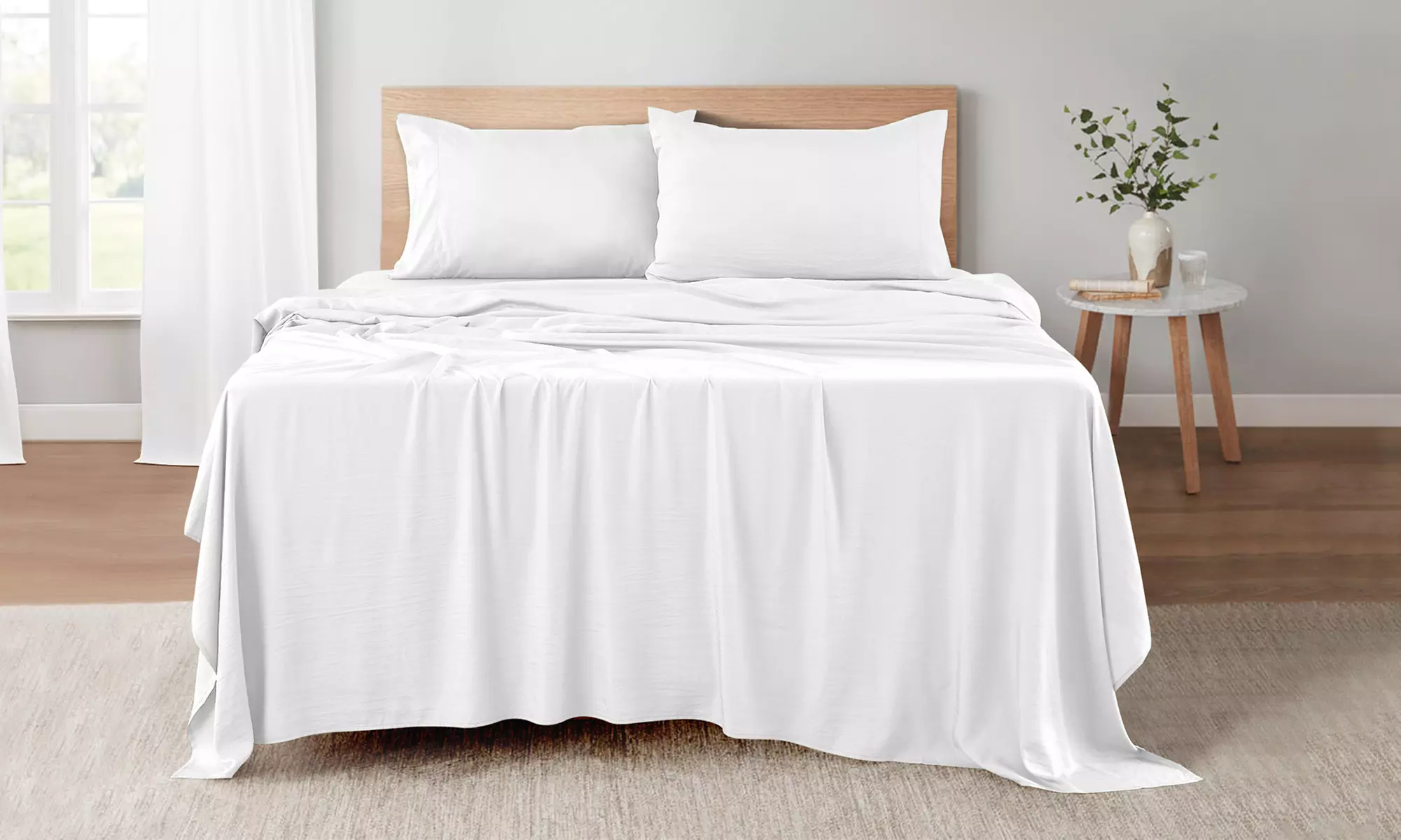 Lux Decor Luxurious Bamboo 4PC Bed Sheet Set Deep Pocket Super Soft Cool Bedding