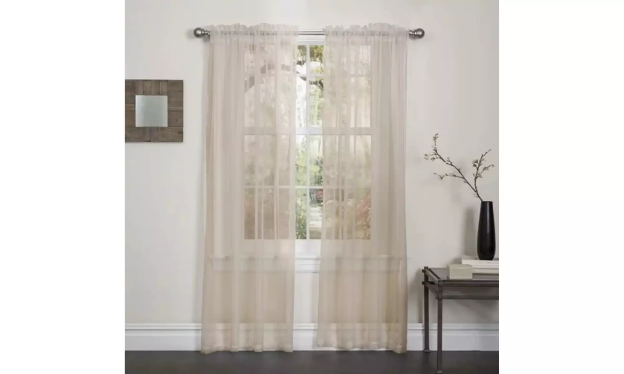 Lisa Sheer Curtains Voile Polyester Window Curtain Panel Grommet Top 55" X 84" 