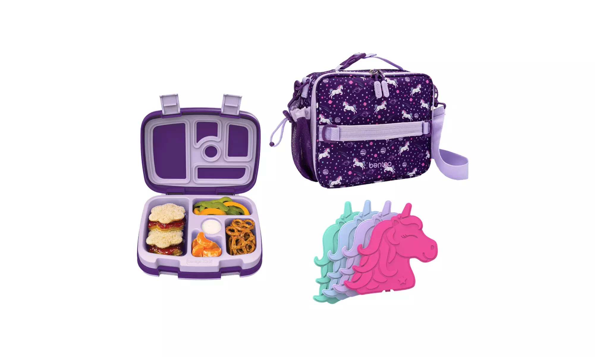  Bentgo Kids Prints Lunch Box, Bag, & Ice Packs 