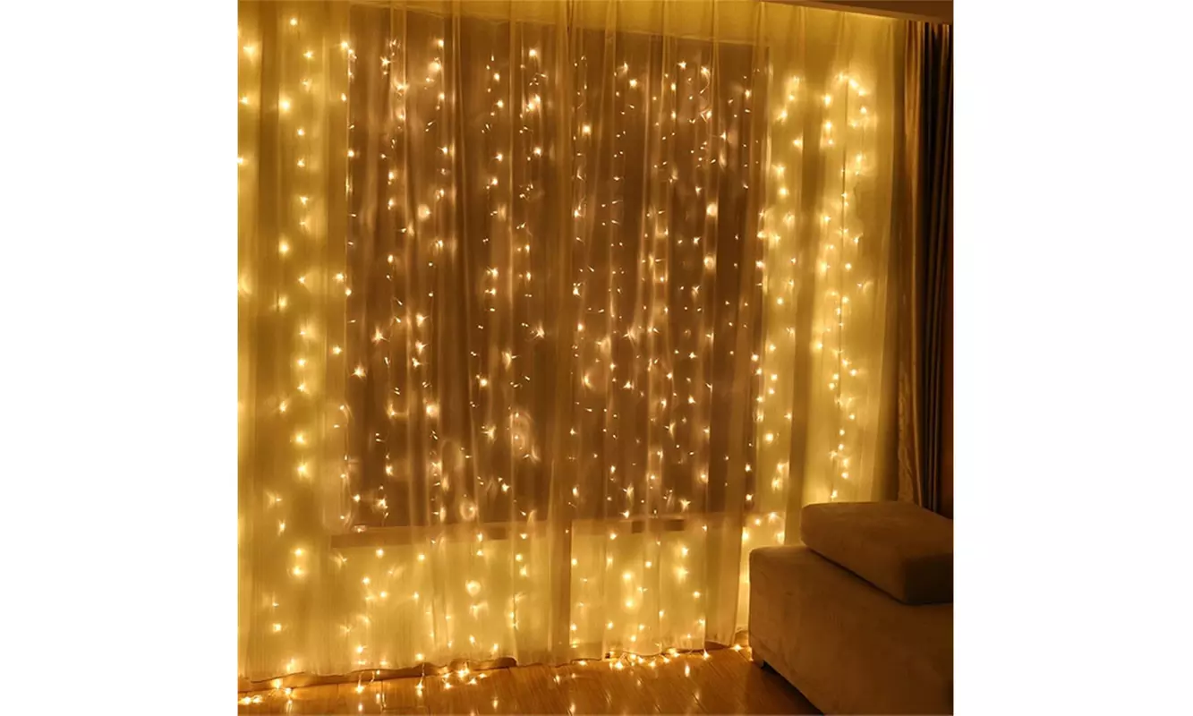 300 LED 10ft Outdoor Curtain String Fairy String Lights With Remote 