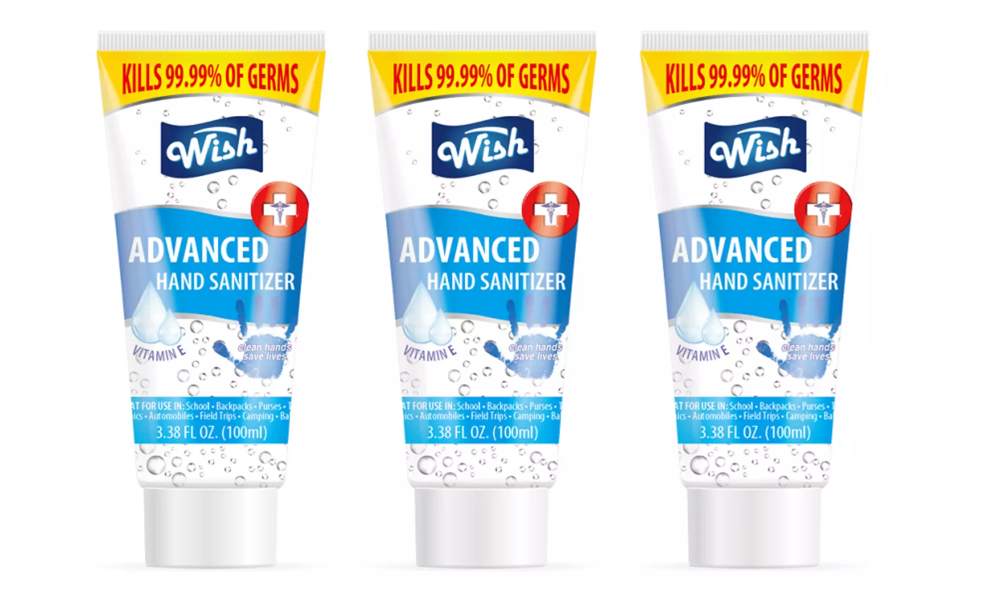 Hand Sanitizer with Vitamin E and 70% Ethyl Alcohol (1, 3,12 or 24-Pack) - Primary Image