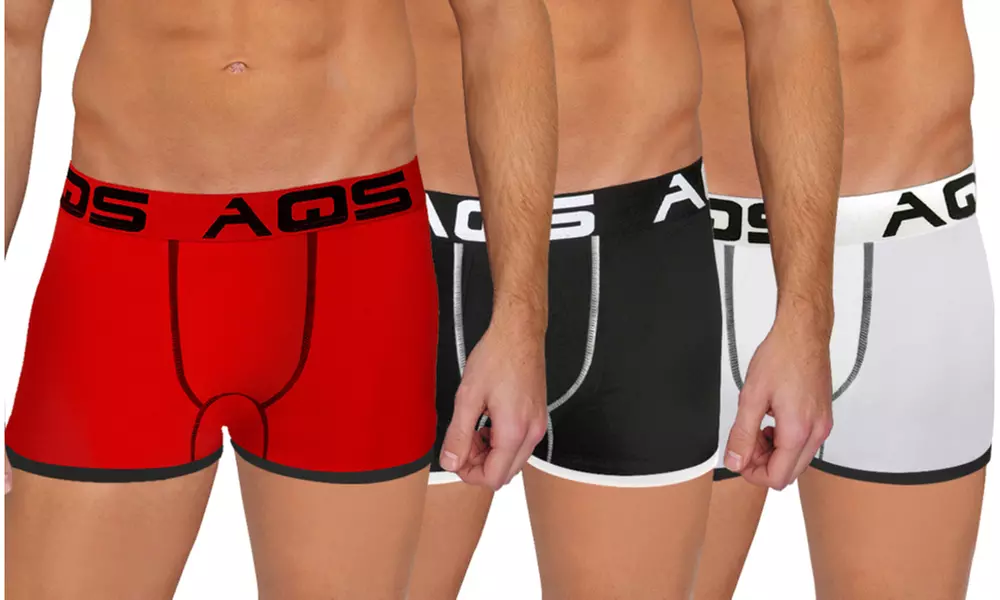 3 Pack AQS Men's Fitted Boxer Briefs