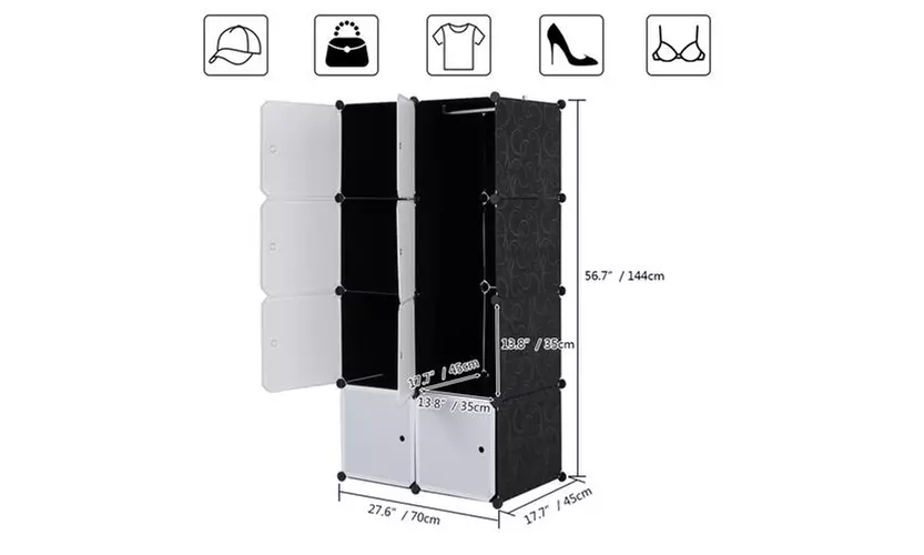 8 Cube Organizer Stackable Plastic Storage Shelves Cabinet  - Second Medium