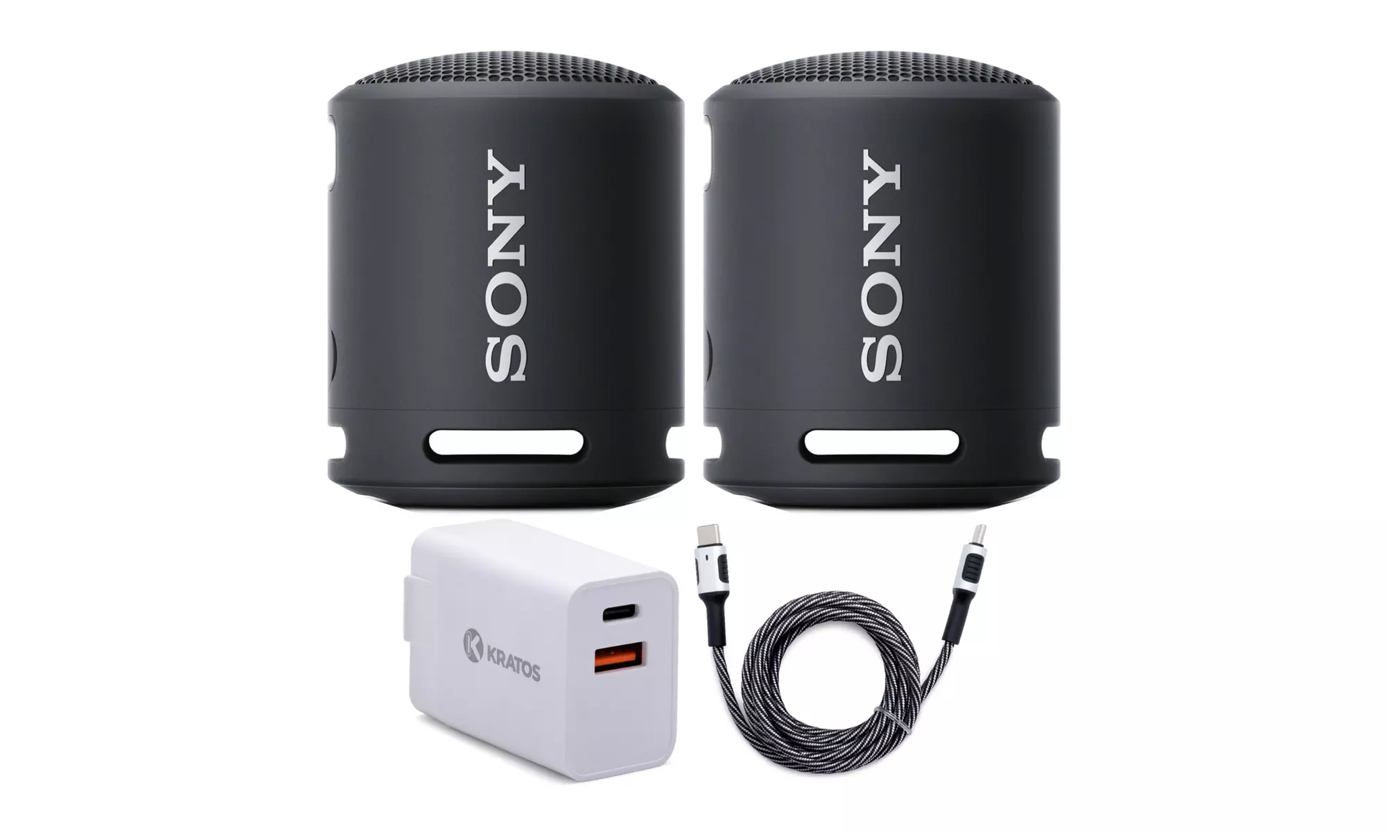 Sony XB13 Extra BASS Portable IP67 Wireless Speaker (Pair) with Adapter Bundle - Primary Image