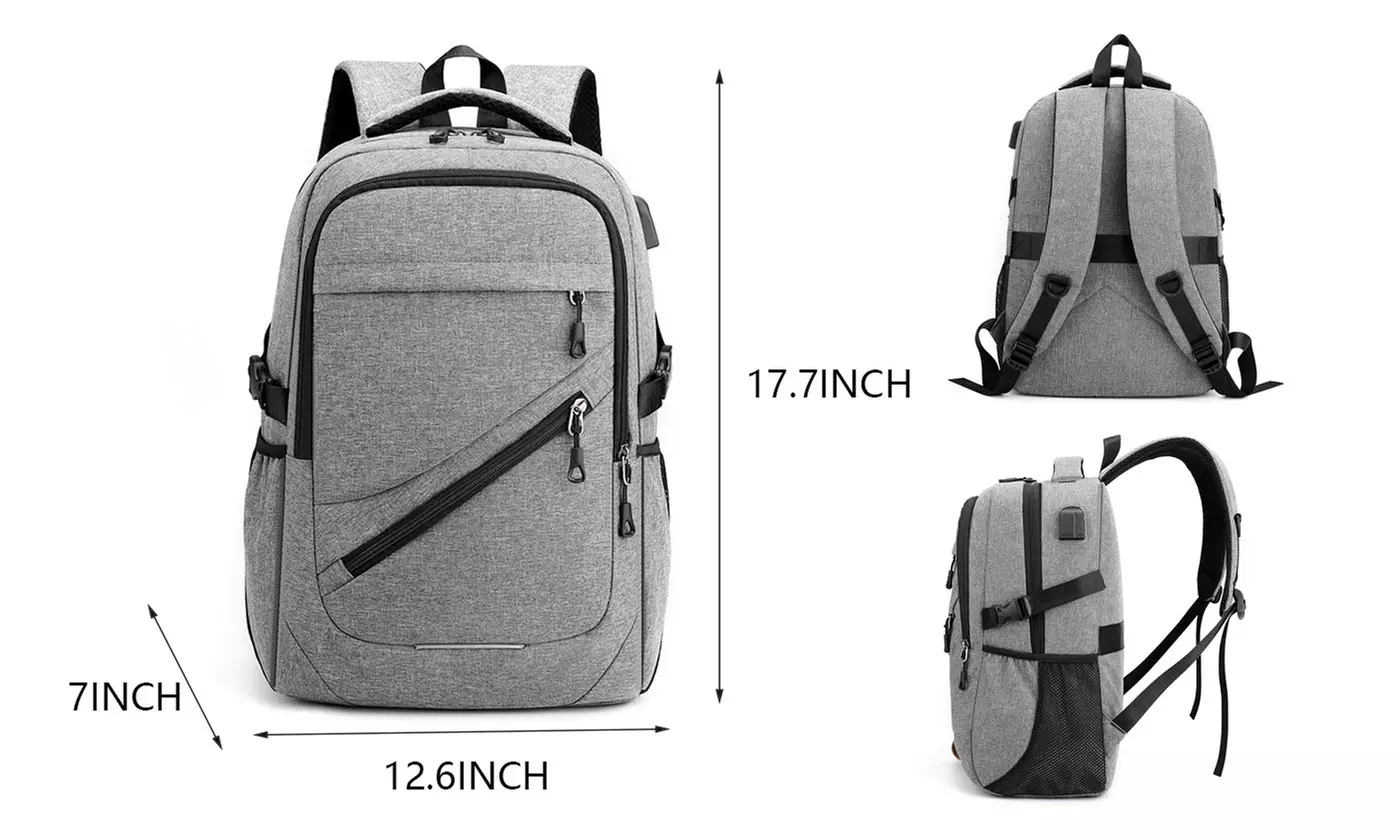 Anti Theft Water Resistant Laptop Backpacks Daypack with USB Charging Port - Primary Image