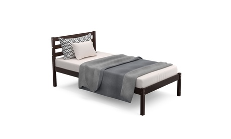 Costway Twin Size Wood Platform Bed Frame With Headboard Slat Support Mattress