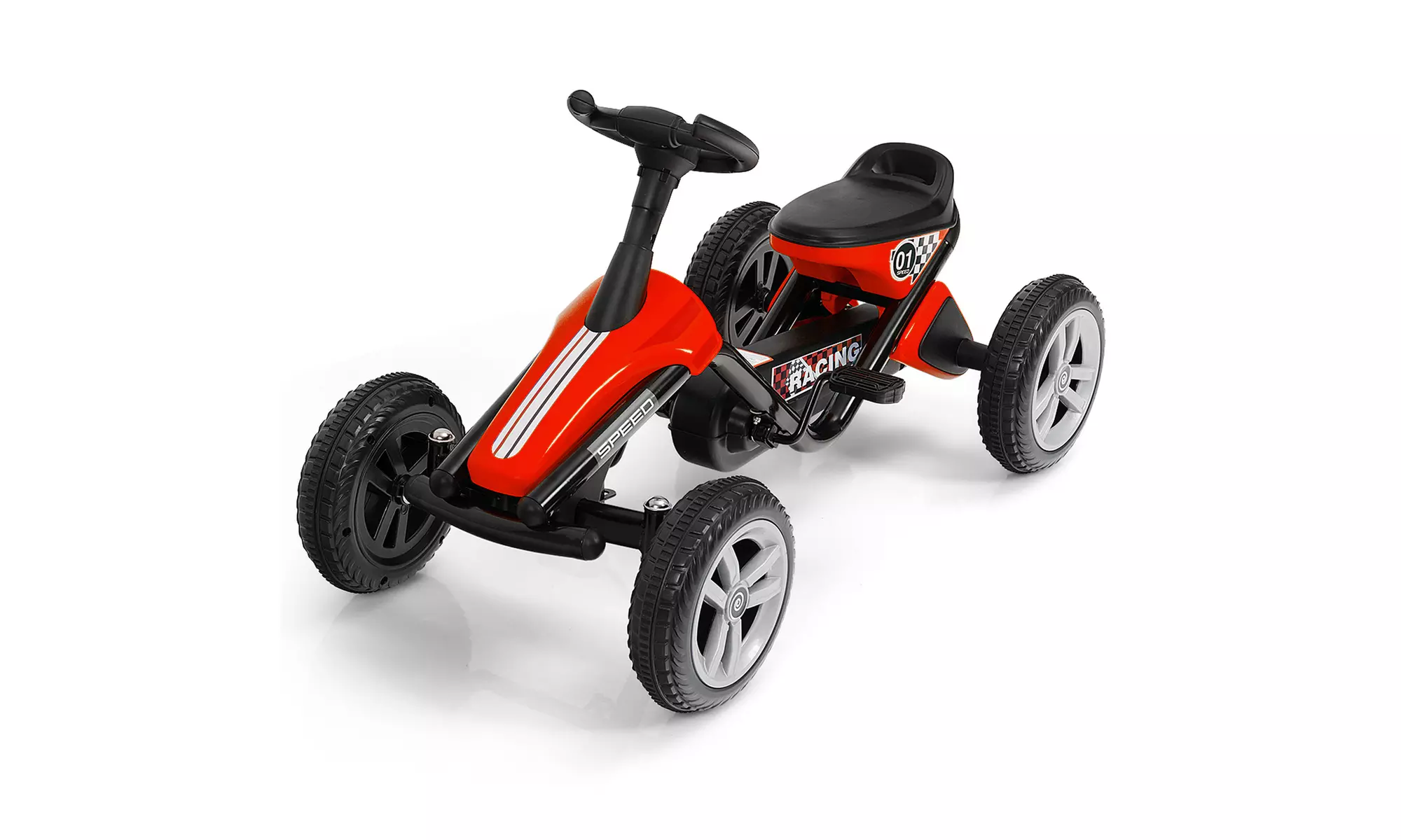 SPEED Kids Pedal Powered Ride on Racer Car 4 Wheel 3 colors - Primary Image