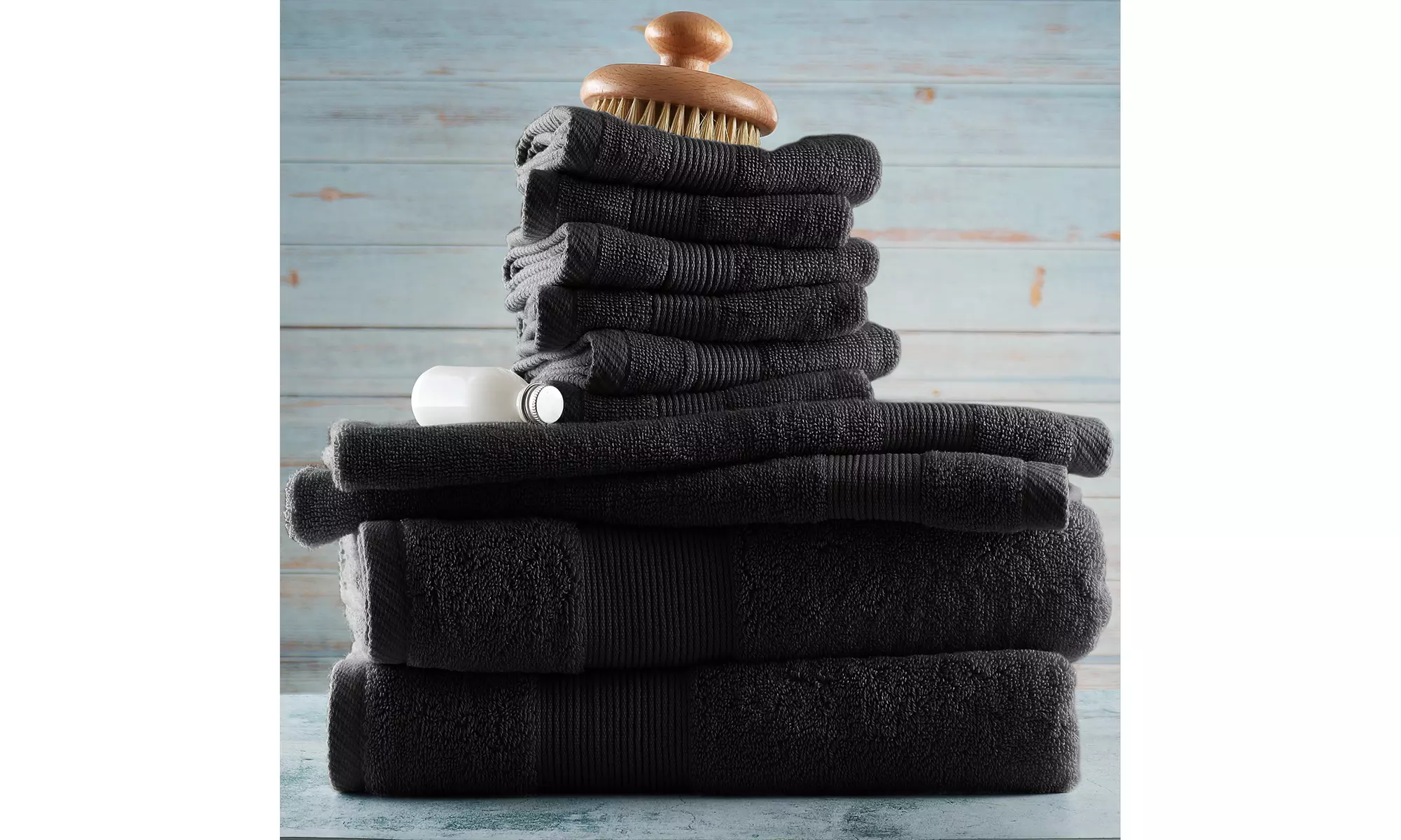 Hearth & Harbor Towels -100% Cotton Set of 10 ; 2 Bath, 2 Hand and 6 Washcloths