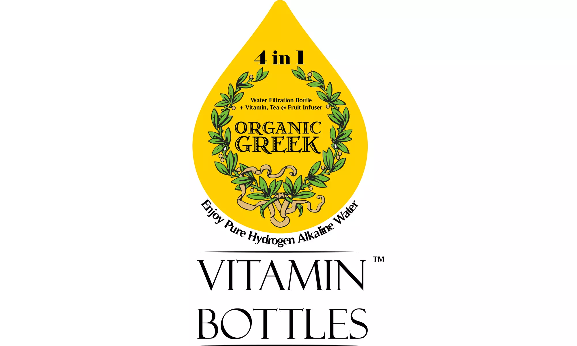 Organic Greek Vitamin Bottles Hydrogen Alkaline Generator Water Filter 4 in 1 