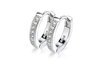 Sterling Silver & Genuine Crystal Petite Huggie Hoop Earring