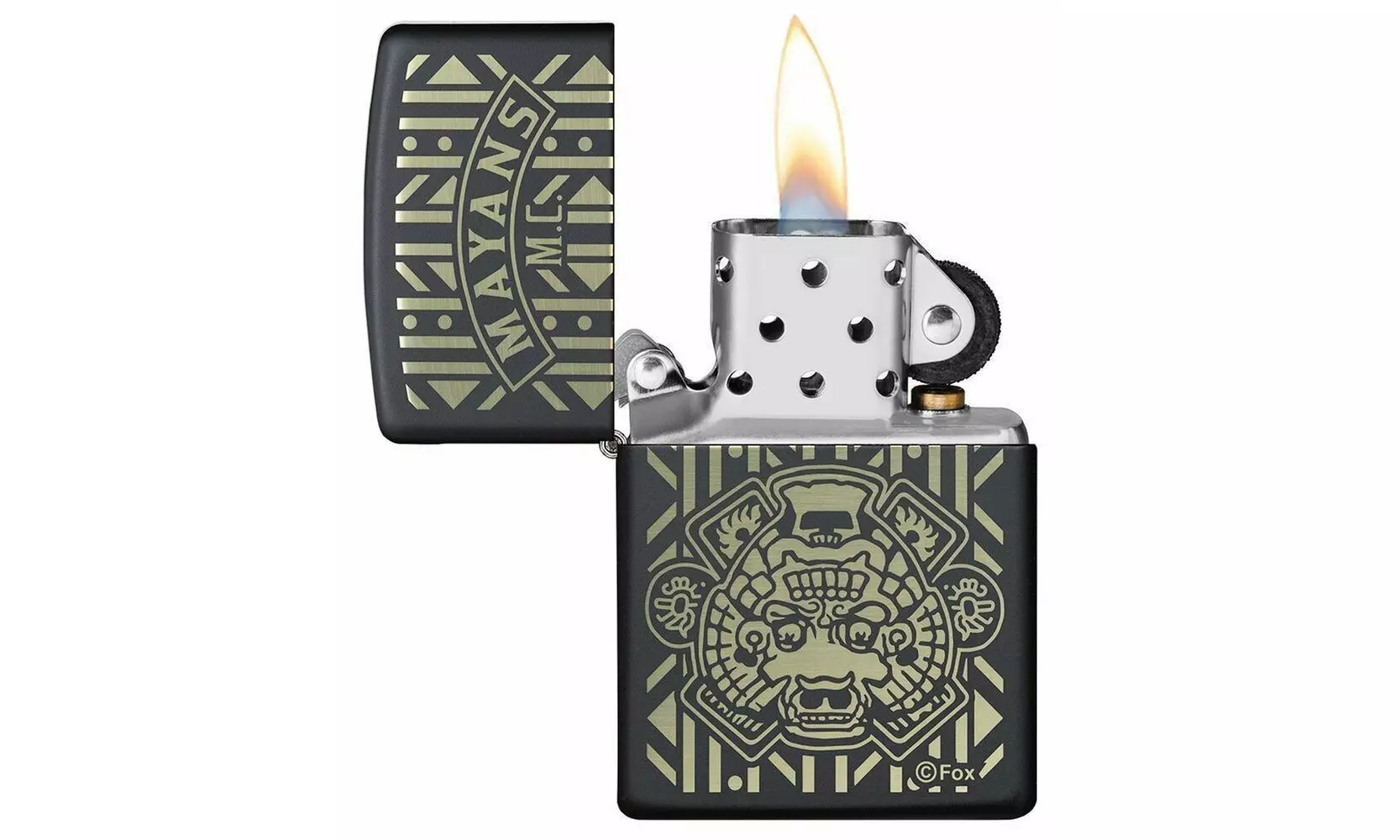 Zippo Mayans M.C. Sons of Anarchy, Black Matte Genuine Windproof Lighter #49087 - Second Medium