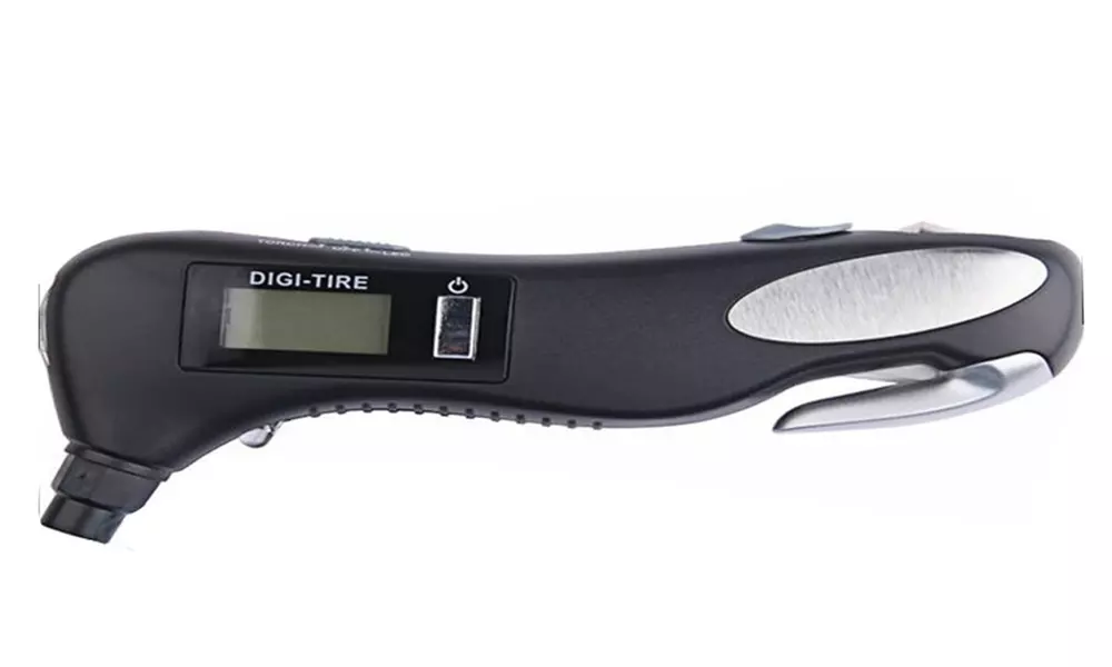 5 In 1 LCD Digital Tire Pressure Gauge Tyre Tester Emergency Tool For Car Auto - Primary Image