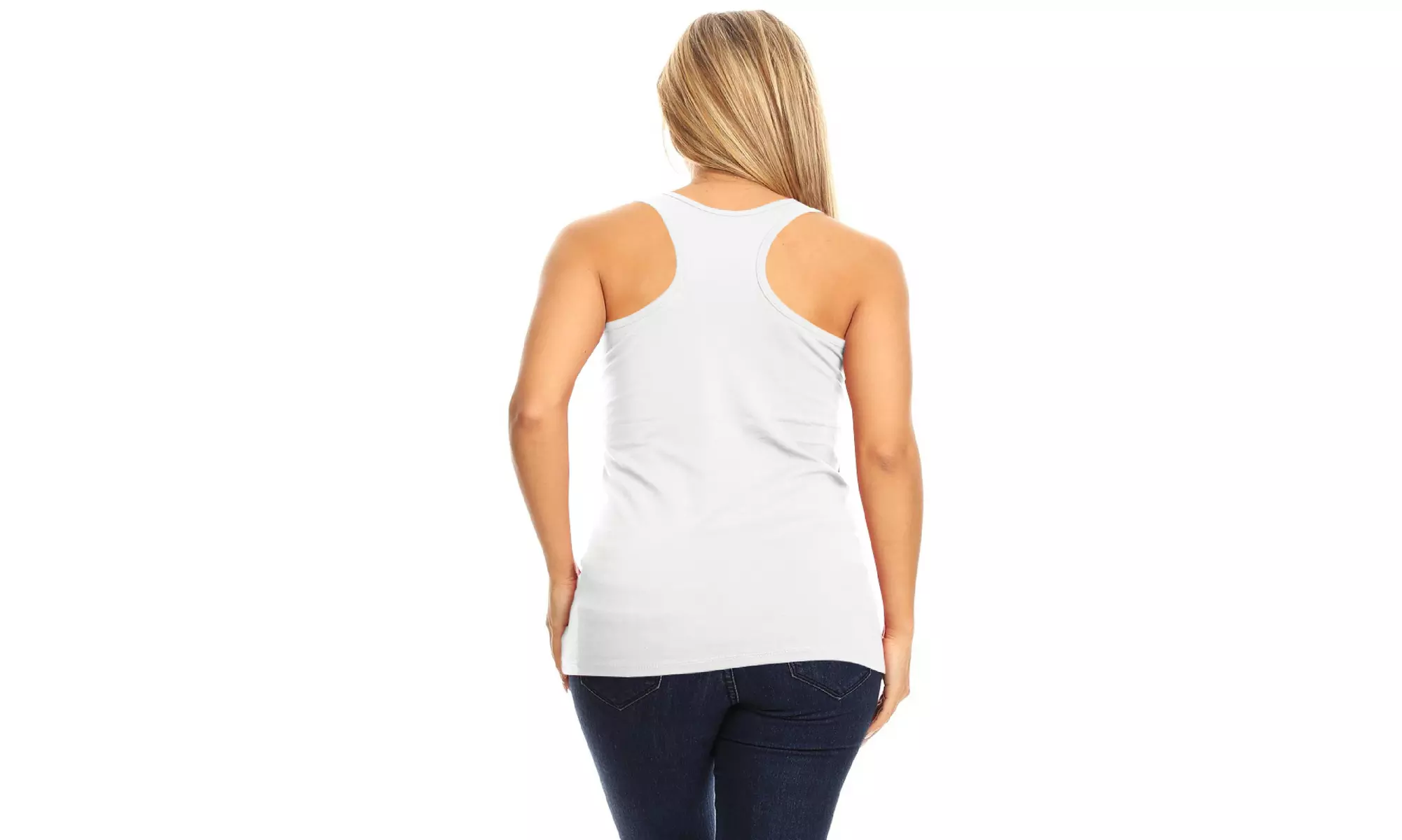 Basic Solid racerback tank top with scoop neck