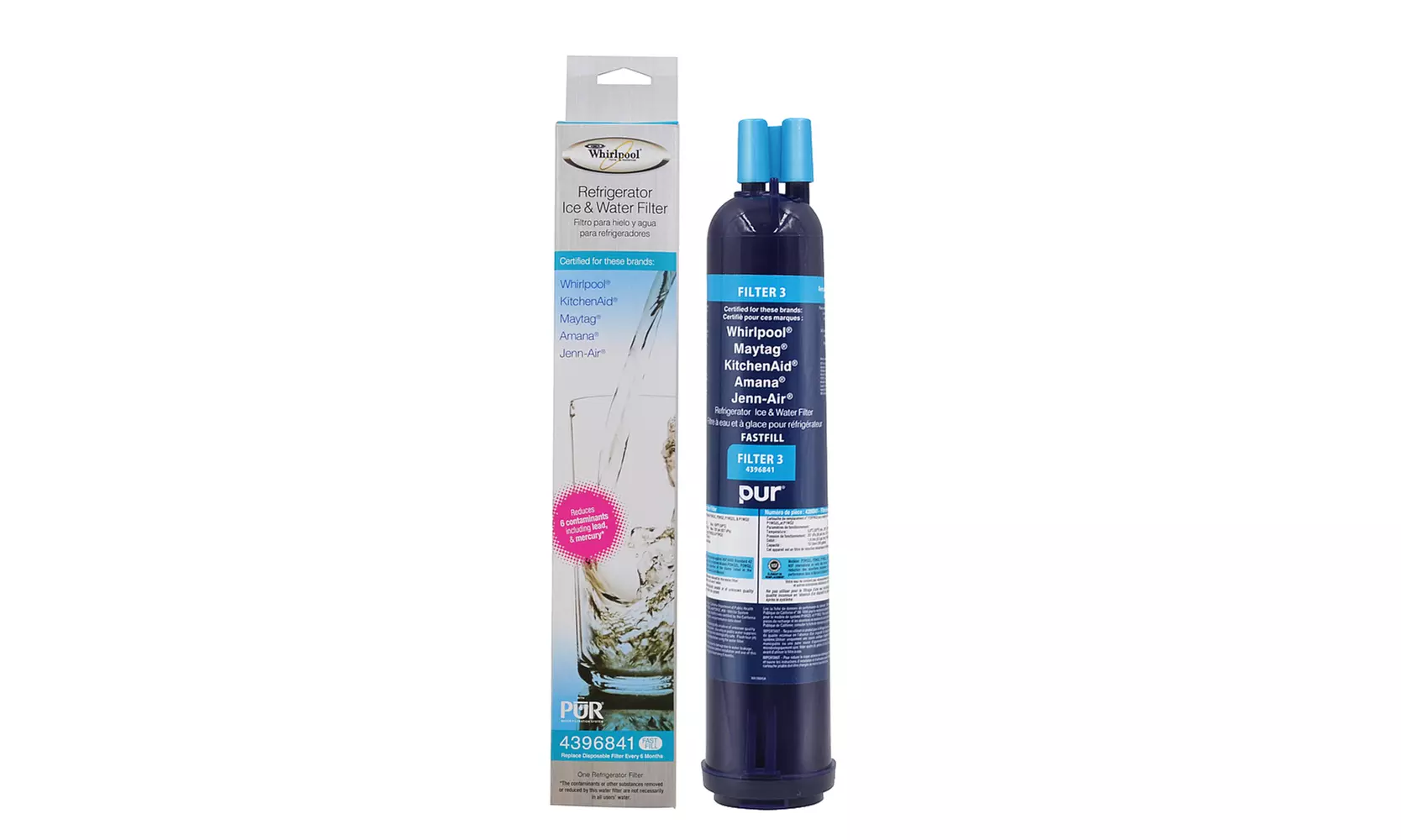  Pur Push Button FILTER 3 4396841 4396710  Fridge Water Filter  - Primary Image