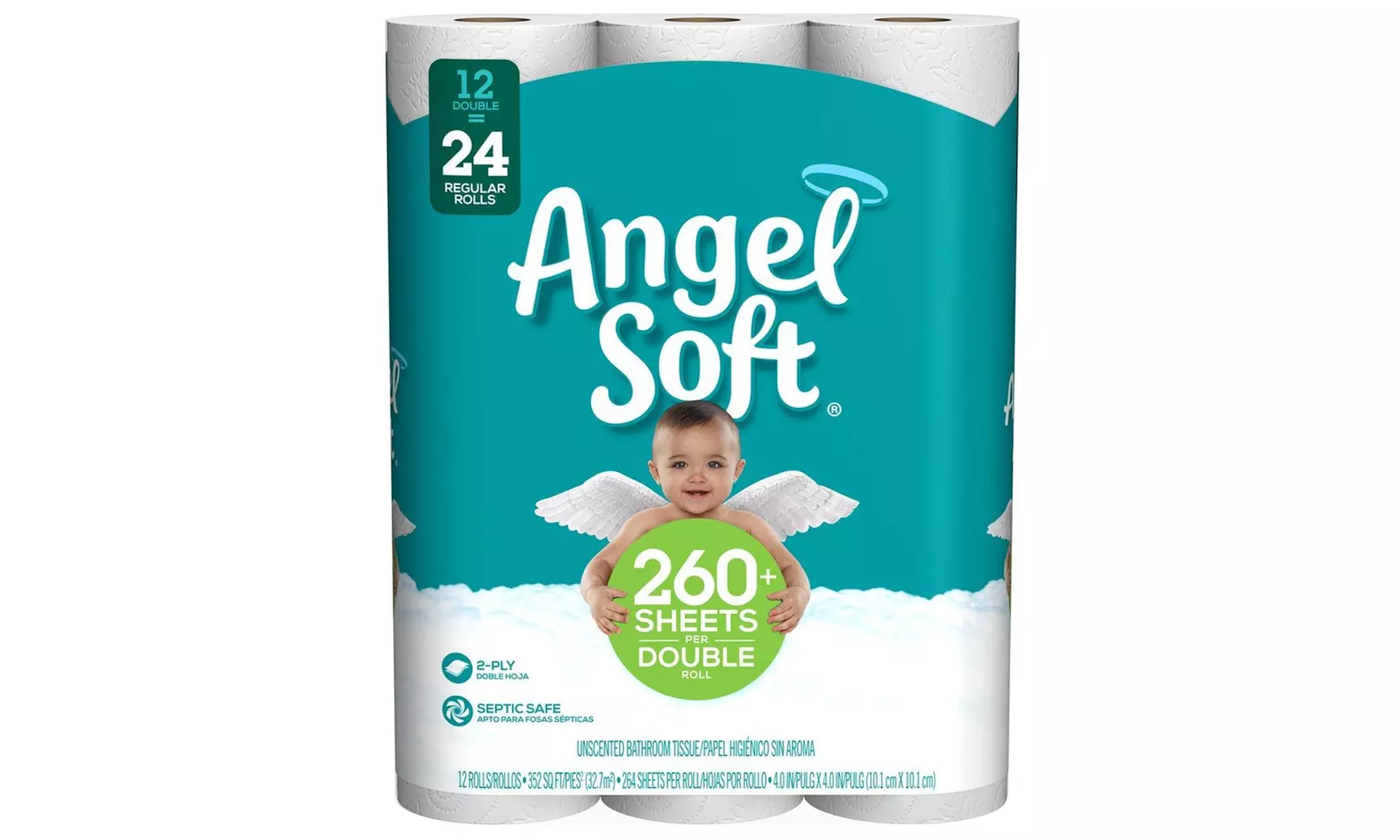 Soft Toilet Paper, 12 Double Rolls, - Primary Image