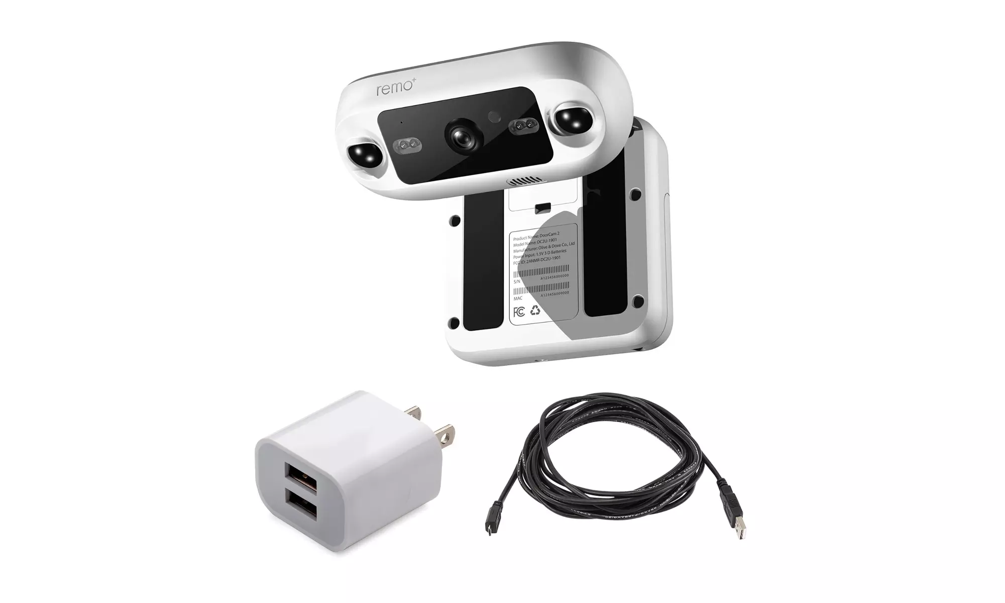 Remoplus DoorCam 2 Wireless Over The Door Smart Security Camera w/ Plug & Cable - Primary Image