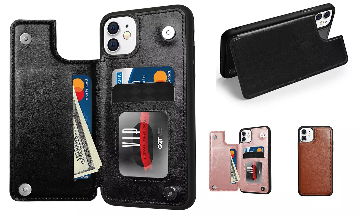 Slim Leather Wallet Flip Bracket Stand Case Fr Apple iPhone 11/11 Pro Max/11 Pro - Primary Image