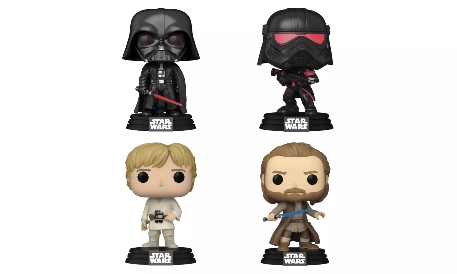 Funko Pop! 4 Pck Star Wars Bobble-Heads Darth Vader Purge Trooper Luke & Obi-Wan - Primary Image