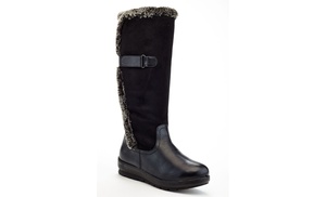 Rasolli Rima Women's Knee-High Wide Width Boots with Faux Fur Insulation