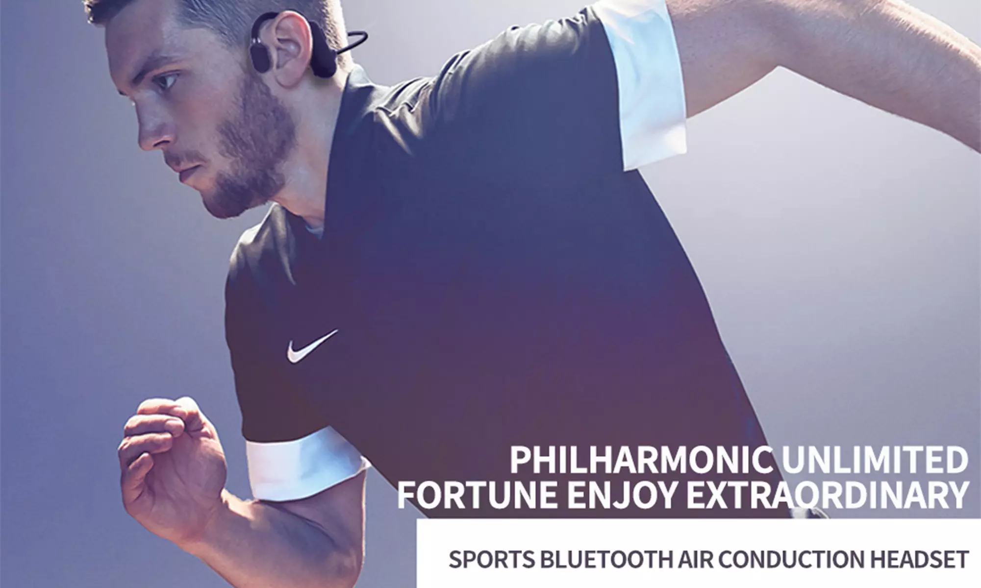 Bluetooth Bone Conduction Sport Headphones Sweat Resistant Wireless Built-in Mic