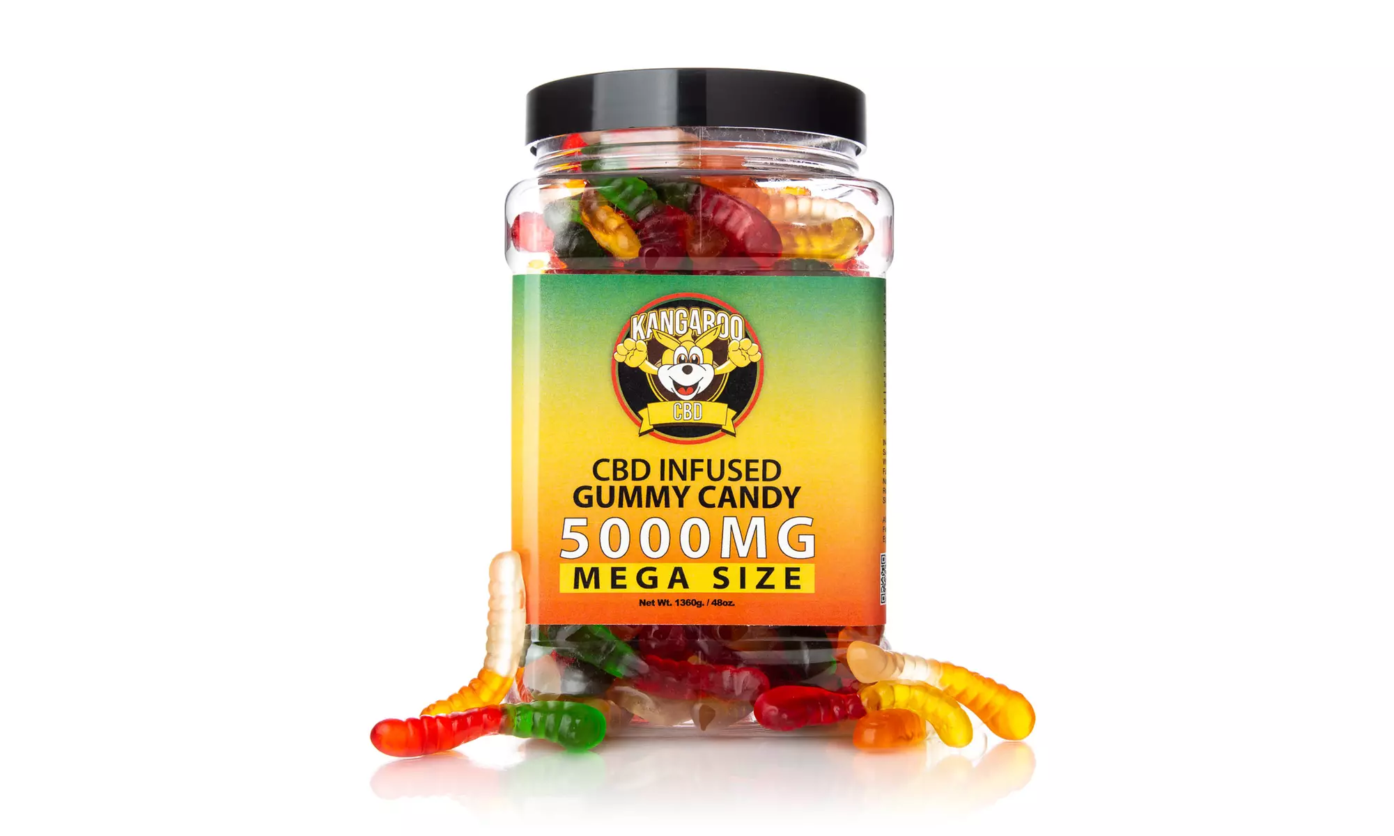 5000MG High Potency Organic CBD Infused Clear Gummies from Kangaroo CBD