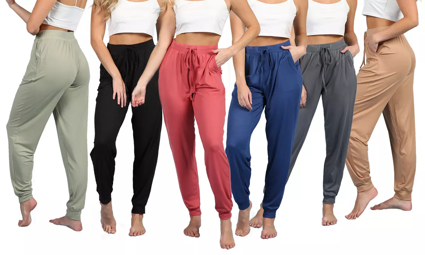Doublju Women's Elastic Waist Drawstring Casual Jogger Pants - Primary Image