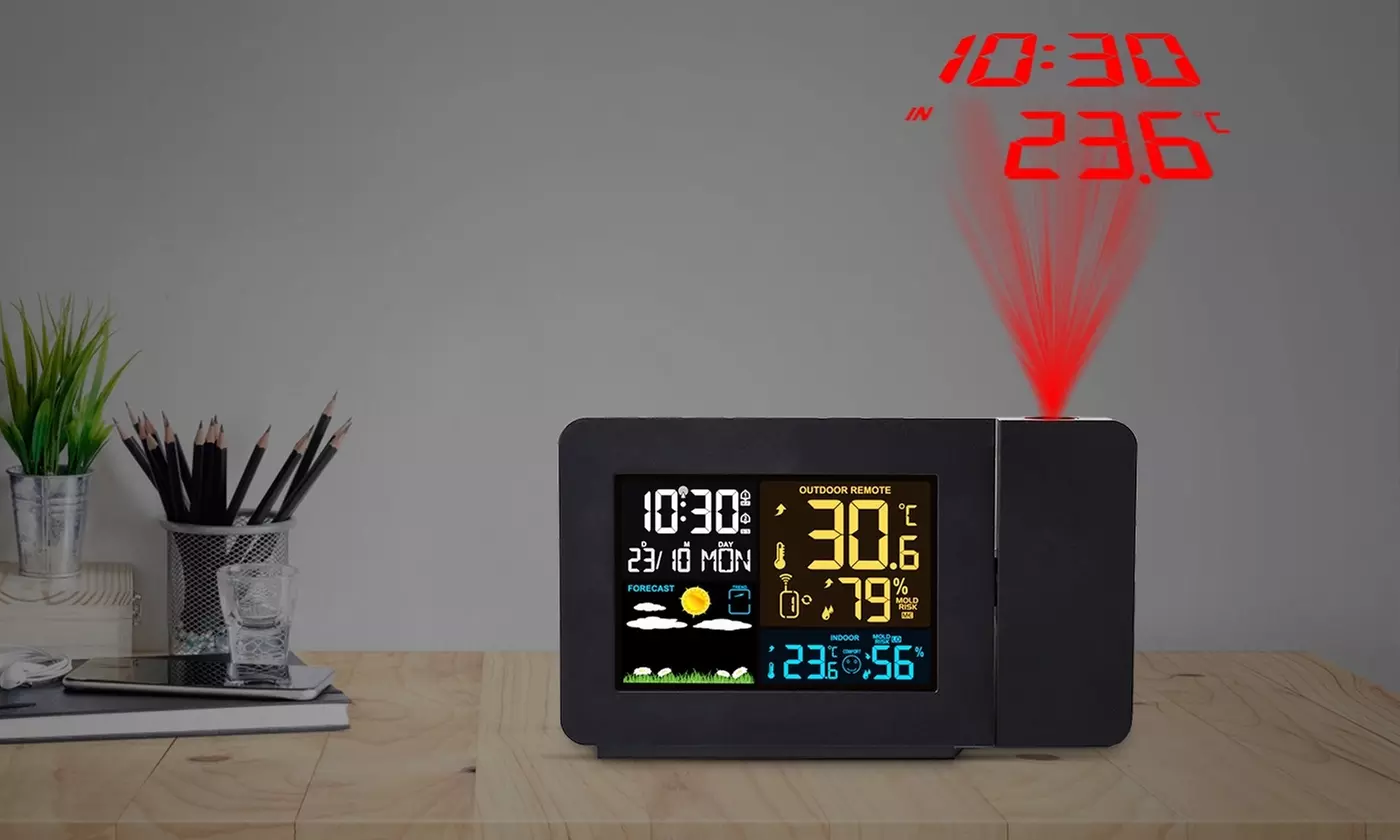 iMounTEK Atomic Digital LED Projection Alarm Clock w/ USB Charging Port