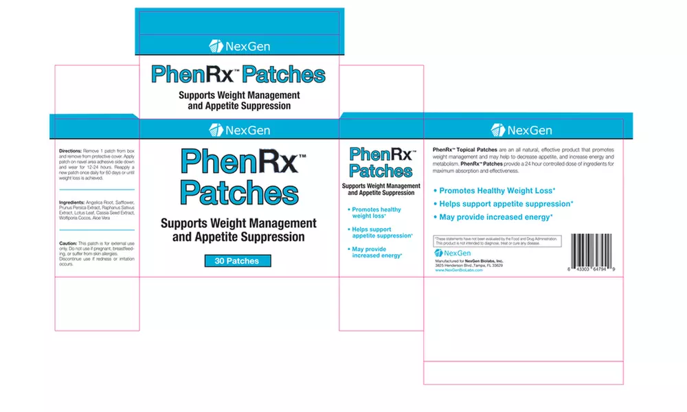 Nextgen Biolabs PhenRx Diet and Weight Loss Patches (30-Day Supply) - Second Medium