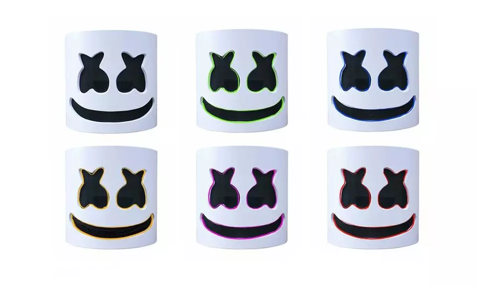 Halloween Marshmello LED Light Up Mask Prop - Primary Image