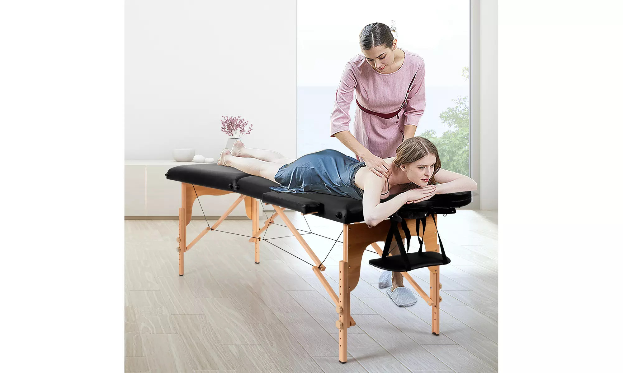 84" Portable Massage Table Adjustable Spa Bed with Carry Case