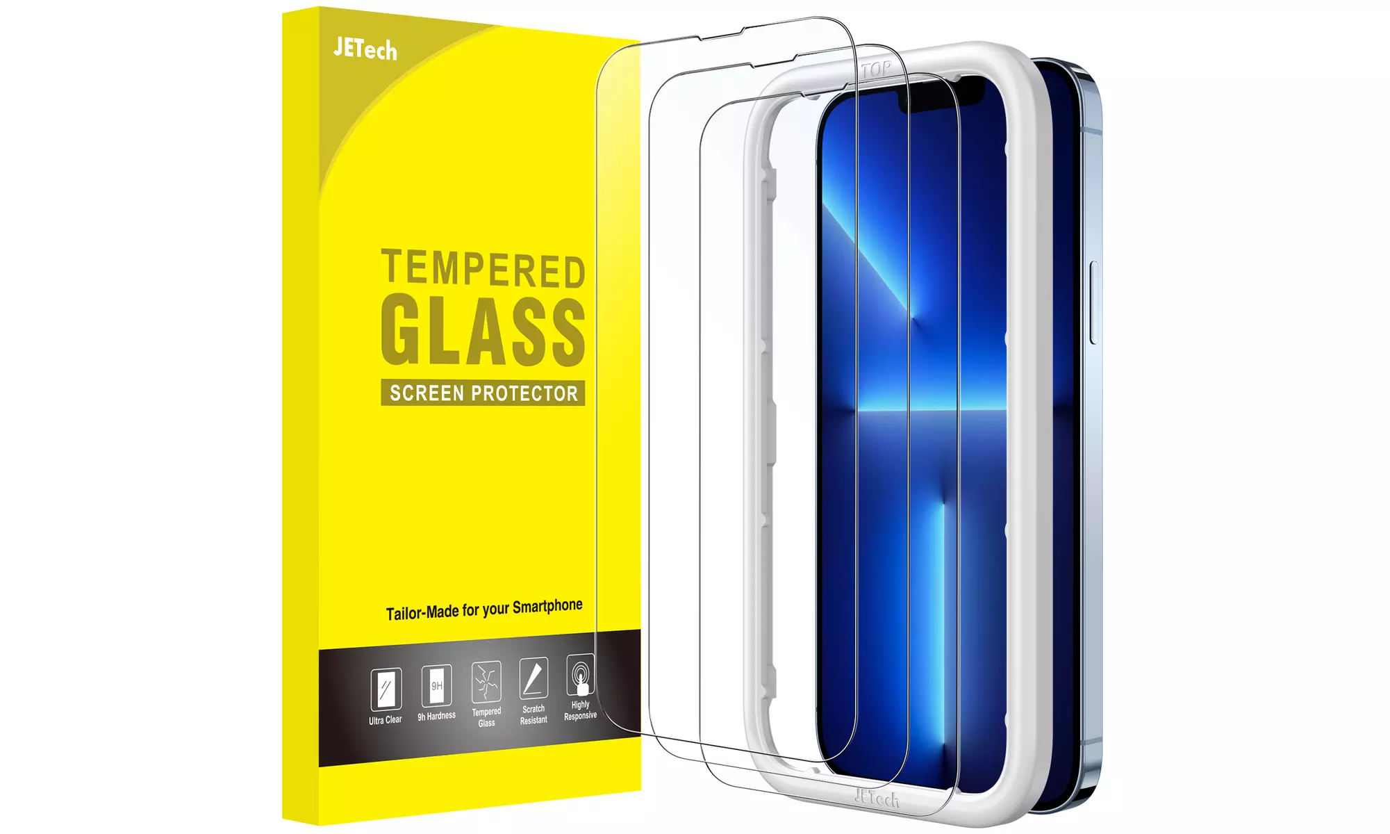 Tempered Glass Screen Protector for iPhone 12/13, Pro, Pro Max, Full Coverage
