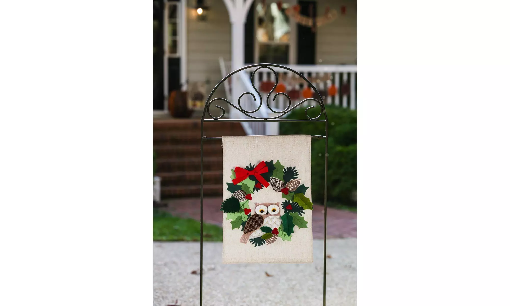 Winter/Holiday Garden Burlap Flags - Primary Image