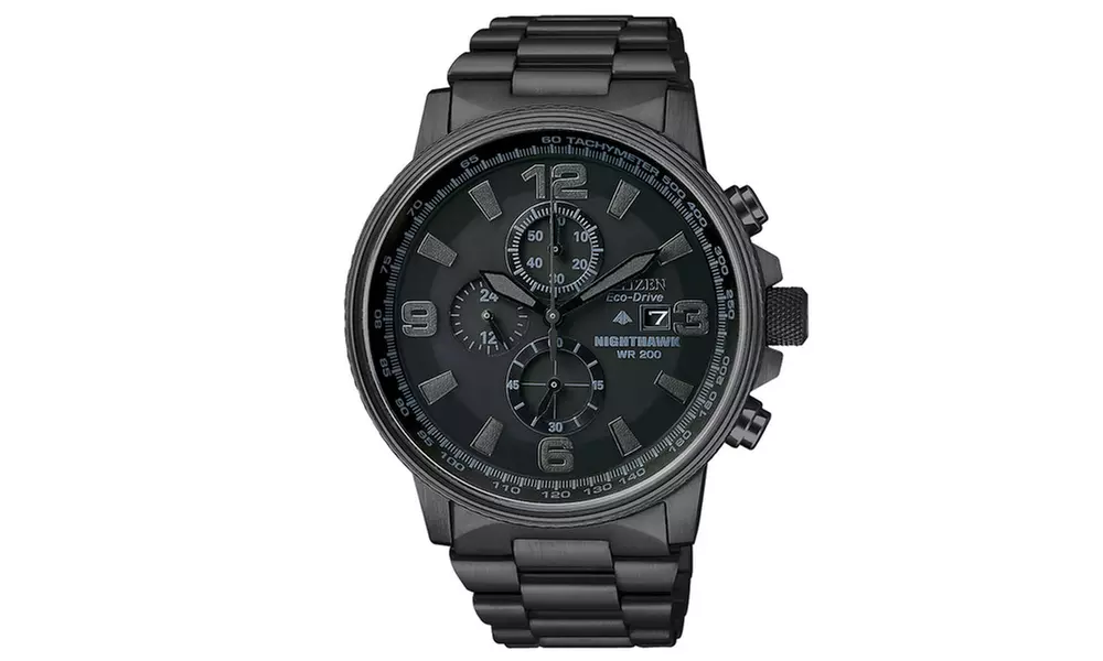 Citizen Men's Eco-drive 'Nighthawk' Blacked-out Dial Chronograph Watch - Primary Image