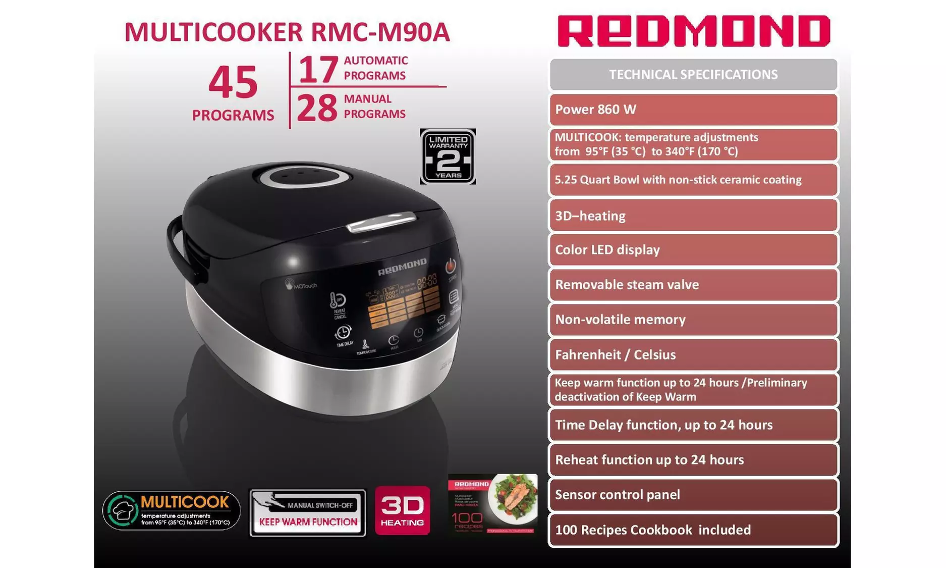 Redmond RMC-M90A 5.25 Quart Multi Cooker - Second Medium