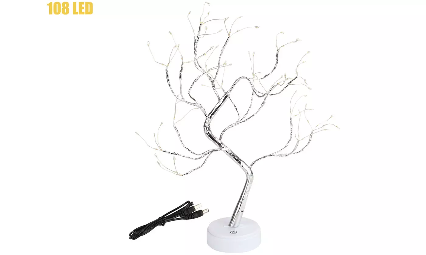 108 LED Night Light Tabletop Fairy DIY Bonsai Tree Lamp Home Decor