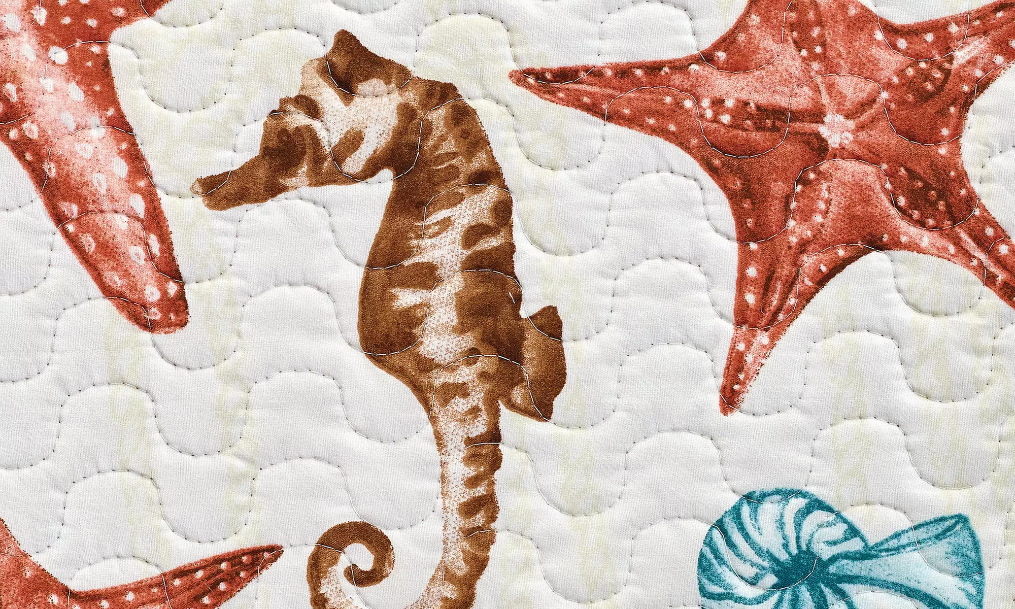 Seahorse & Starfish Coastal Premium Quilt Set (2- or 3-Piece)