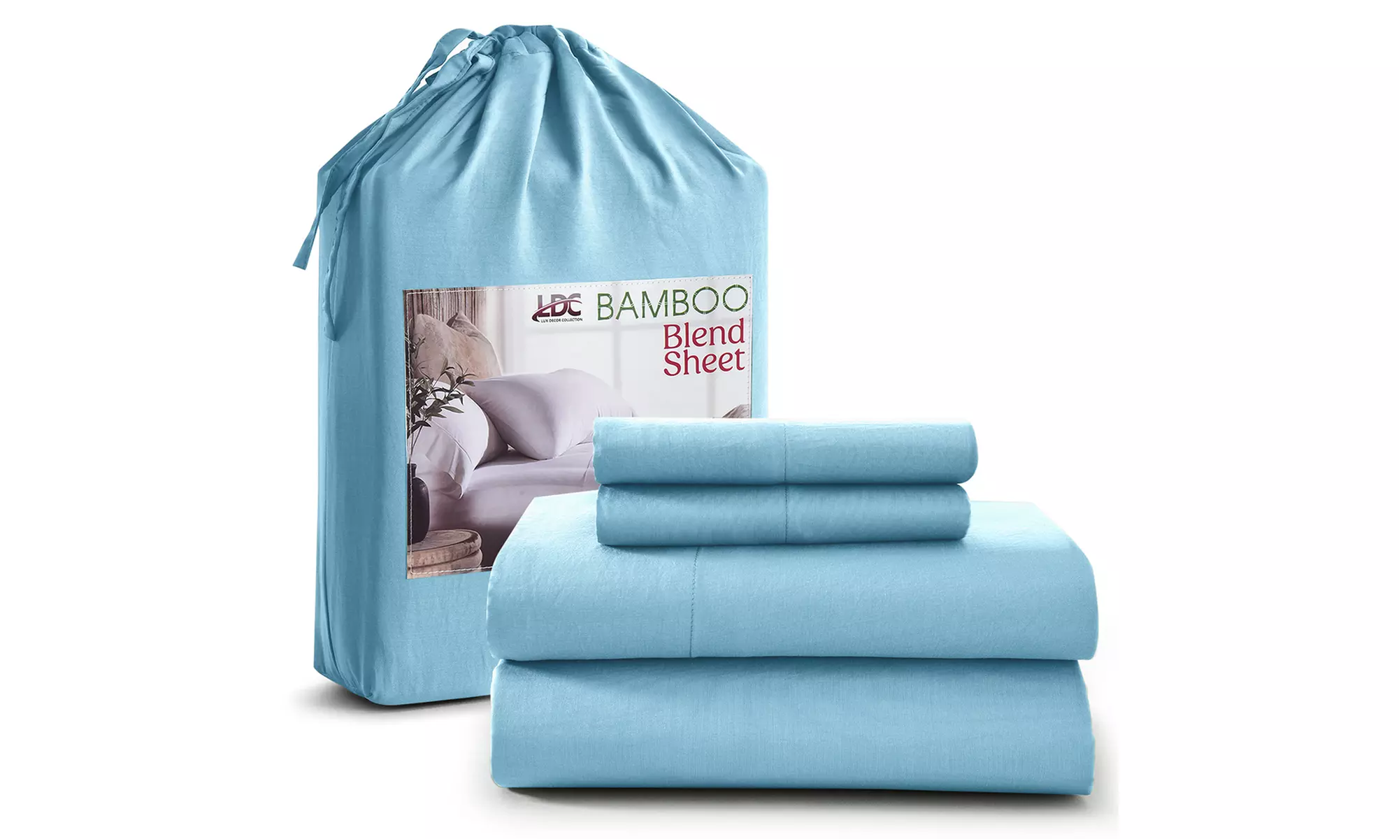 Lux Decor Luxurious Bamboo 4PC Bed Sheet Set Deep Pocket Super Soft Cool Bedding