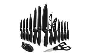 Ultra Sharp 7Pc &15Pc Kitchen Knife Set Stainless Steel Chef Knives by Lux Decor