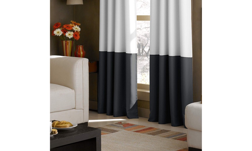 Color Block Grommet Curtain Panel | Groupon