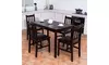 Solid Pine Wood Dining Table and 4 Chairs Set (5-Piece)