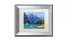 Pierre Leclerc 'Moraine Lake Canoes' Matted Silver Framed Art