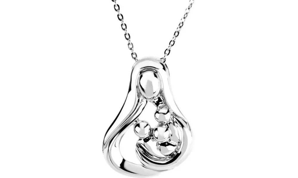 Paris Jewelry White Gold Plated Mothers Embrace Necklace