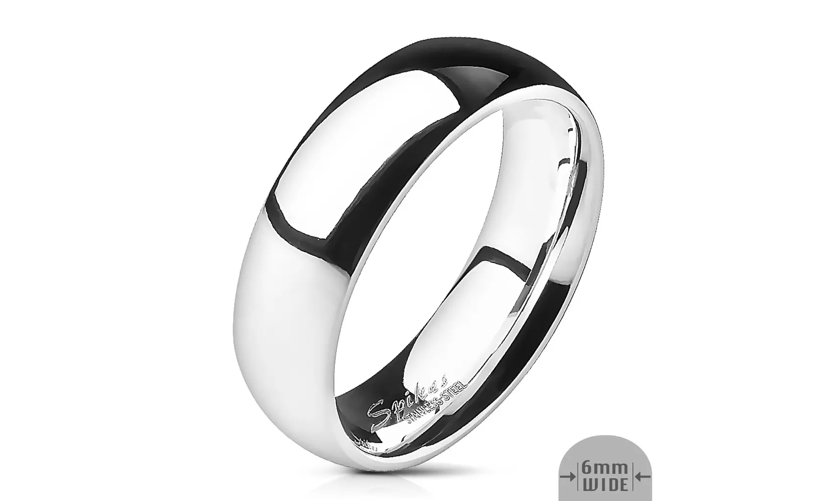 Stainless Steel 316 High Polished Wedding Band Ring 