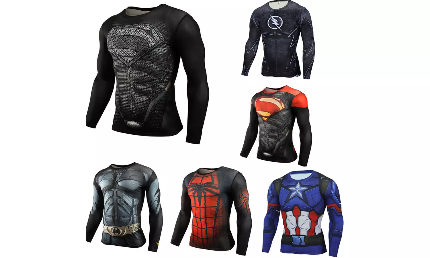 Men's Compression Long Sleeve Shirt 3D Baselayer Sports Gym Print T-Shirt Top - Primary Image