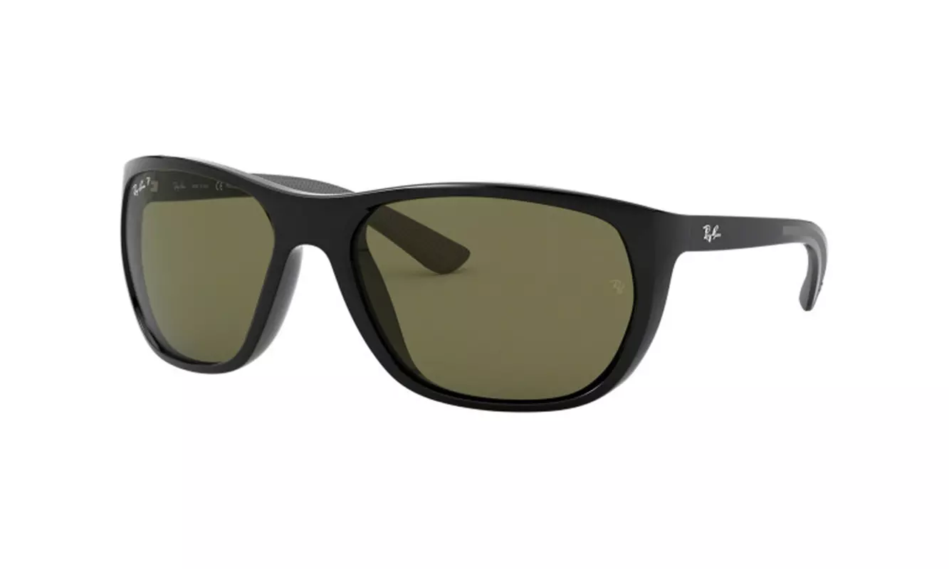 Ray-Ban Polarized Men's Gloss Black Square Sport Sunglasses RB4307 6019A - Primary Image