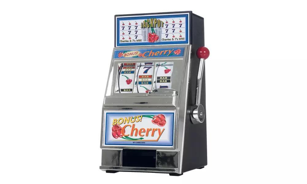 Cherry Bonus Slot Machine bank w/ Spinning Reels - Primary Image