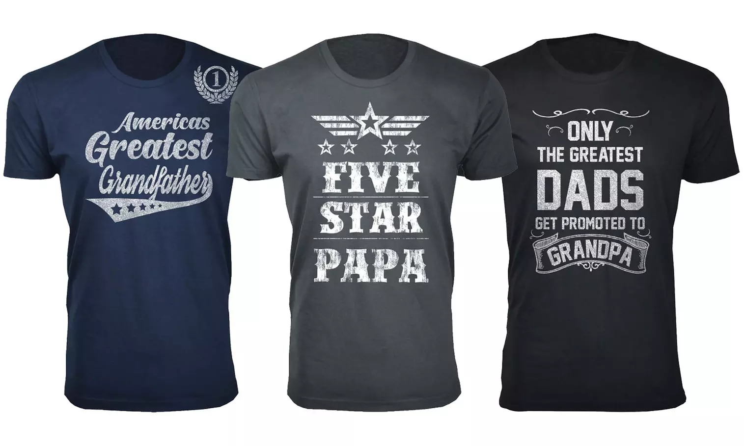 Men's Greatest Five Star Father's Day T-Shirts (Extended Sizes Available) - Primary Image